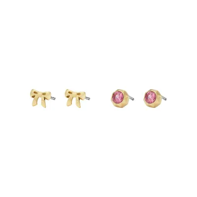 Barbie x Fossil Limited Edition 2-Pair Goldtone Stainless Steel Earring Set
