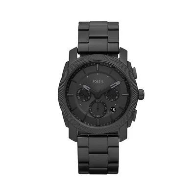 Machine Chronograph Black Stainless Steel Bracelet Watch FS6015