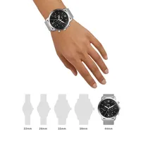 Neutra Stainless Steel Mesh Strap Chronograph Watch & Bracelet 2-Piece Box Set FS6020SET