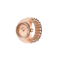 Rose Goldtone Stainless Steel & Crystal Watch Ring ES5320