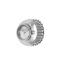 Stainless Steel & Crystal Watch Ring ES5321