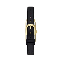 Rosedale Goldtone Stainless Steel & Black Leather Strap Watch KSW1817