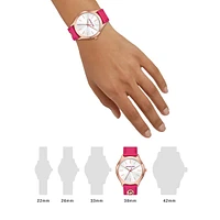 Slim Runway Deep Pink Leather Strap Watch MK7469