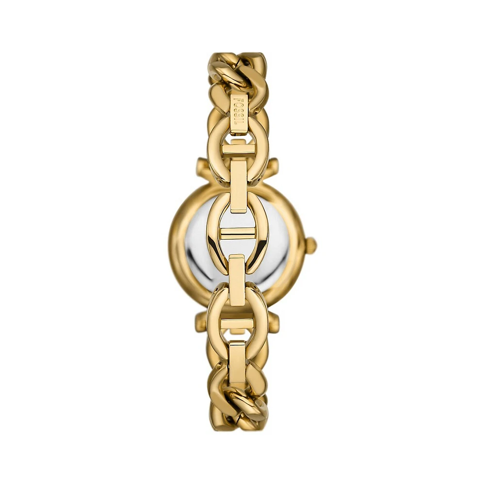 Carlie Goldtone Stainless Steel Bracelet Watch ES5329