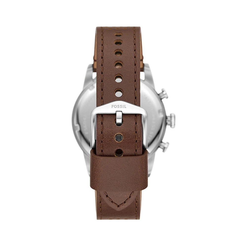 Sport Tourer Stainless Steel & Litehide Leather Strap Chronograph Watch FS6042