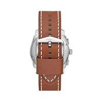 Machine Stainless Steel & Litehide Leather Strap Chronograph Watch FS6059