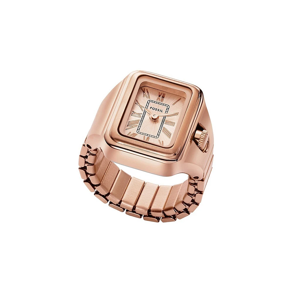 Raquel Rose Goldtone Stainless Steel Ring Watch ES5345