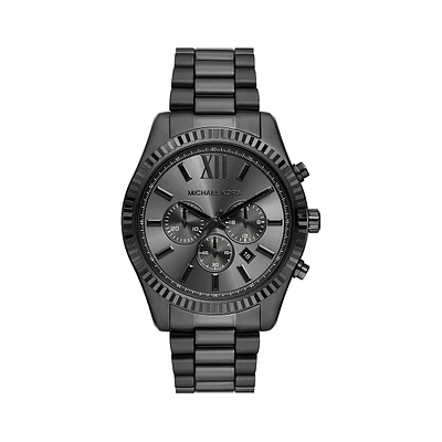 Lexington Black Stainless Steel Bracelet Chronograph Watch MK9154