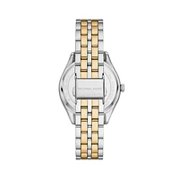 Harlowe Pavé Two-Tone Stainless Steel Bracelet Watch MK4811