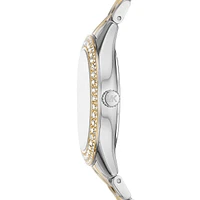 Harlowe Pavé Two-Tone Stainless Steel Bracelet Watch MK4811