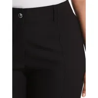 Plus Classic-Fit Seamed Straight-Leg Vented Crop Pants