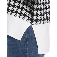 Houndstooth Short-Sleeve Sweater