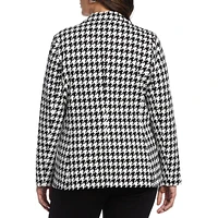 Plus Houndstooth Ponte Blazer