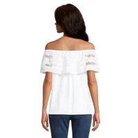 Embroidered Off-The-Shoulder Top