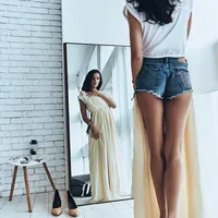 59''full Length Body Mirror Aluminum Frame Leaning Hanging Dressing