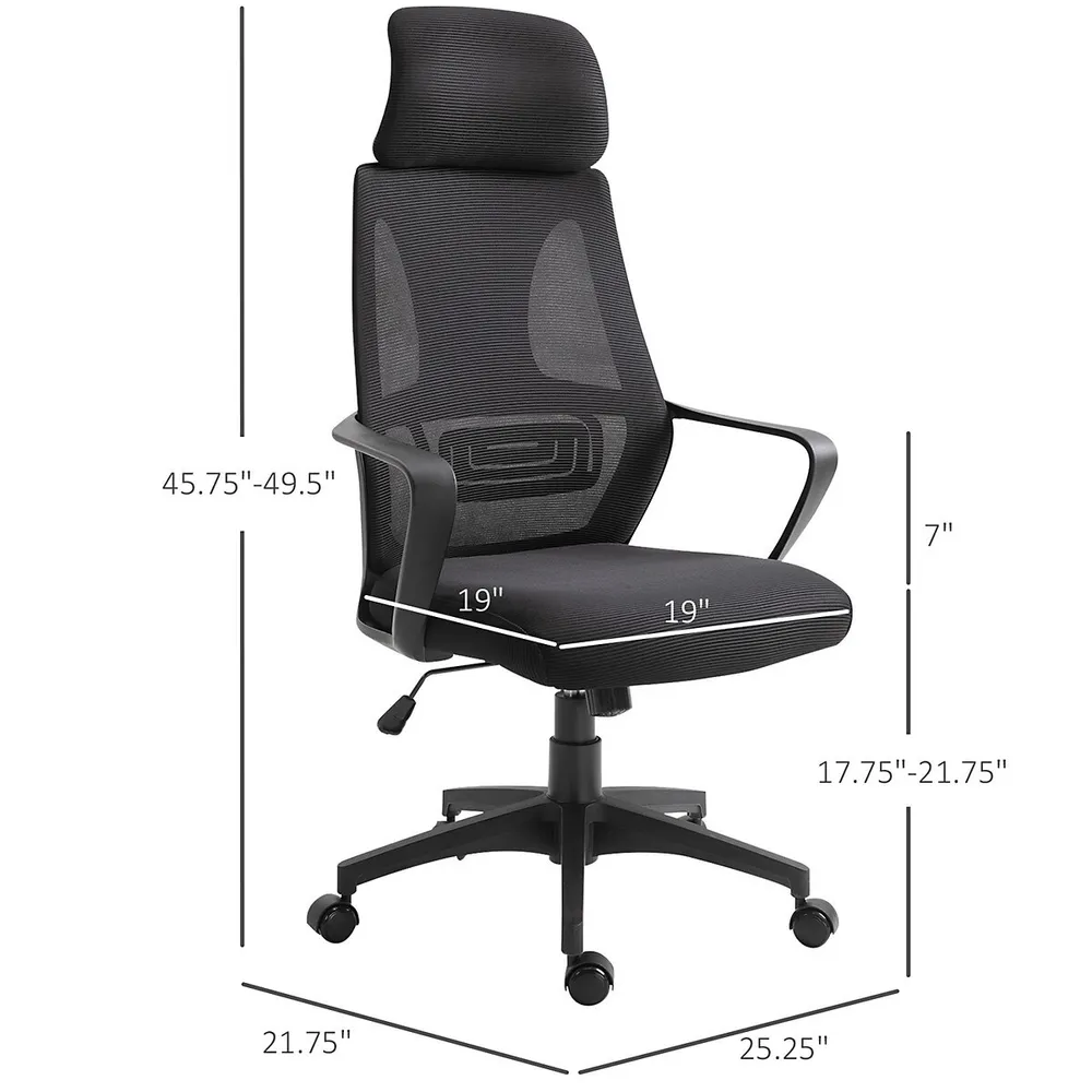 High Back Mesh Office Chair With 2d Headrest