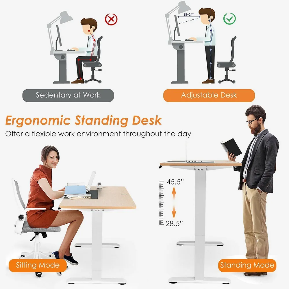 Electric Standing Desk Sit Stand Height Adjustable Splice Board