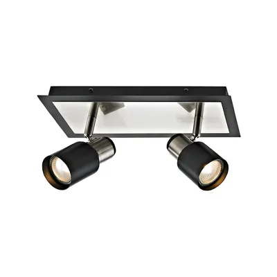 2-head Track Light, 11.9'' Width, From The Jackson Collection, Brushed Nickel And Black