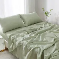 100% French Linen Sheet Set - 4 Piece Bedsheet 1 Flat & Fitted 2 Pillowcases
