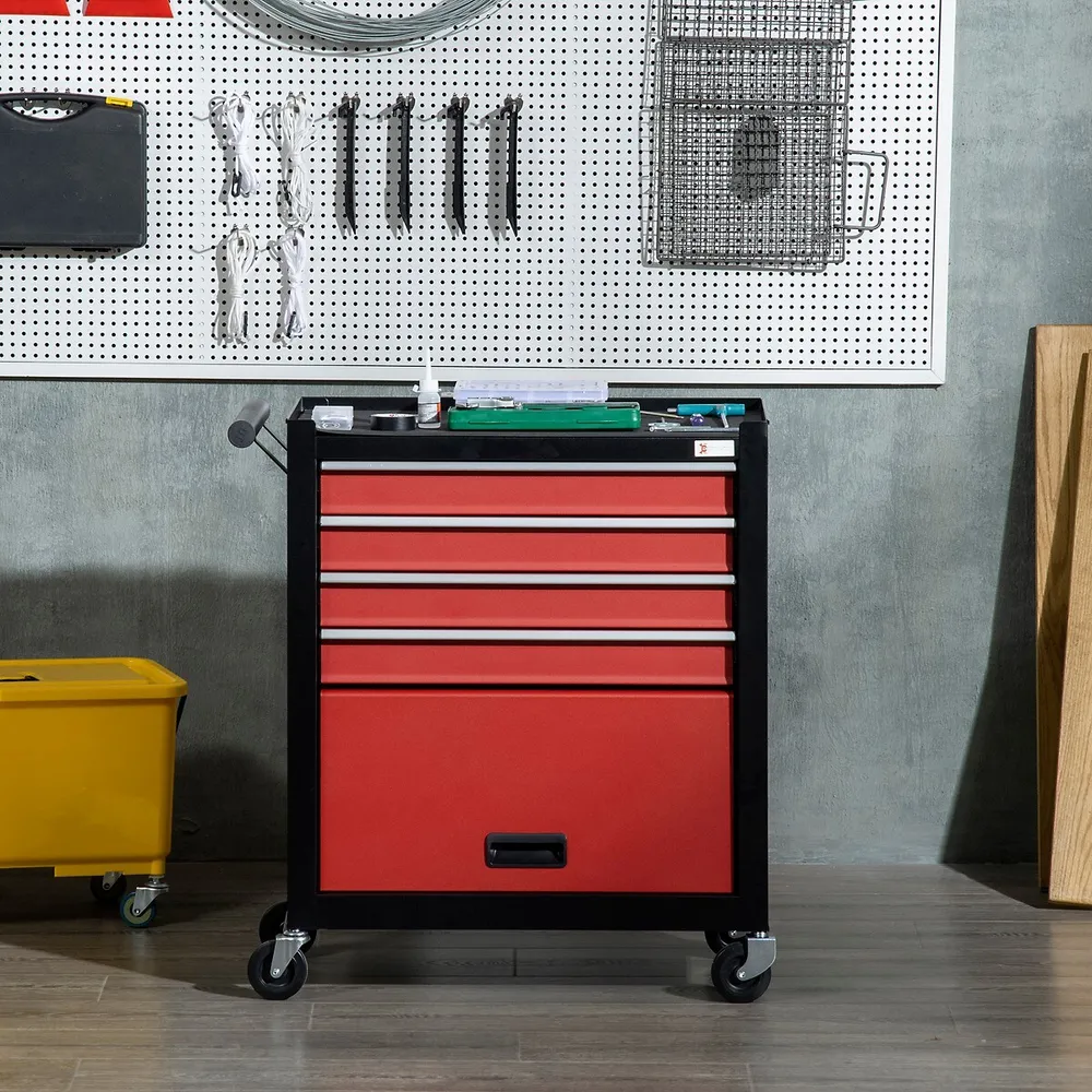 4-drawer Tool Chest With 4 Wheels Rolling Organizer