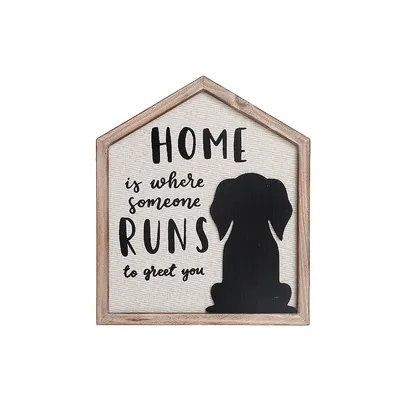 Framed House Shape Dog Sign