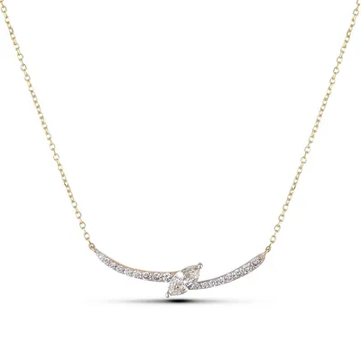 18k Two-toned Gold 0.34 Cttw Canadian Diamond Necklace