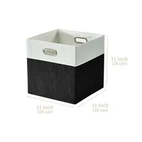 Cube Collapsible Sturdy Storage Bin With Cut-out Handles