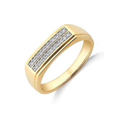 Men's Ring With Carat Tw Of Diamonds In 10kt Yellow Gold