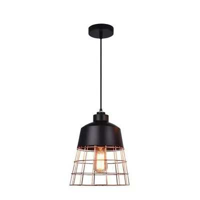 Pendant Light, 10 '' Width, From The Monaco Collection, Black And Copper