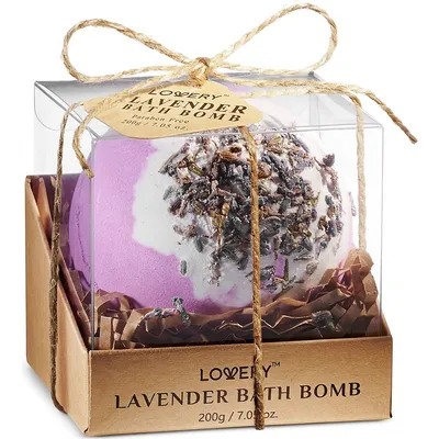 Lavender Scented Bath Bomb, Handmade Fizzy, 7oz Bubble Spa Ball