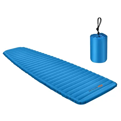 3 Inch Inflatable Camping Sleeping Pad Waterproof & Comfortable Mat Blue/green