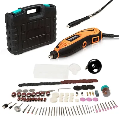 Electric Rotary Tool Kit Variable Speed 140 Pcs Accessories W/ Flex Shaft & Case