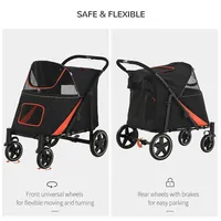 Pet Stroller With Universal Front Wheels