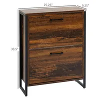 Shoe Cabinet With 2 Flip Doors For 12 Pairs