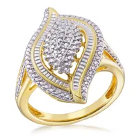 Sterling Silver With Gold Plated Fashion Ring