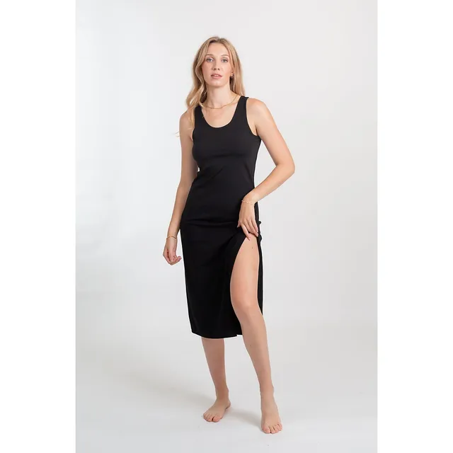 Escape Mesh Asymmetrical Slip Midi Tank Dress, Koy Resort