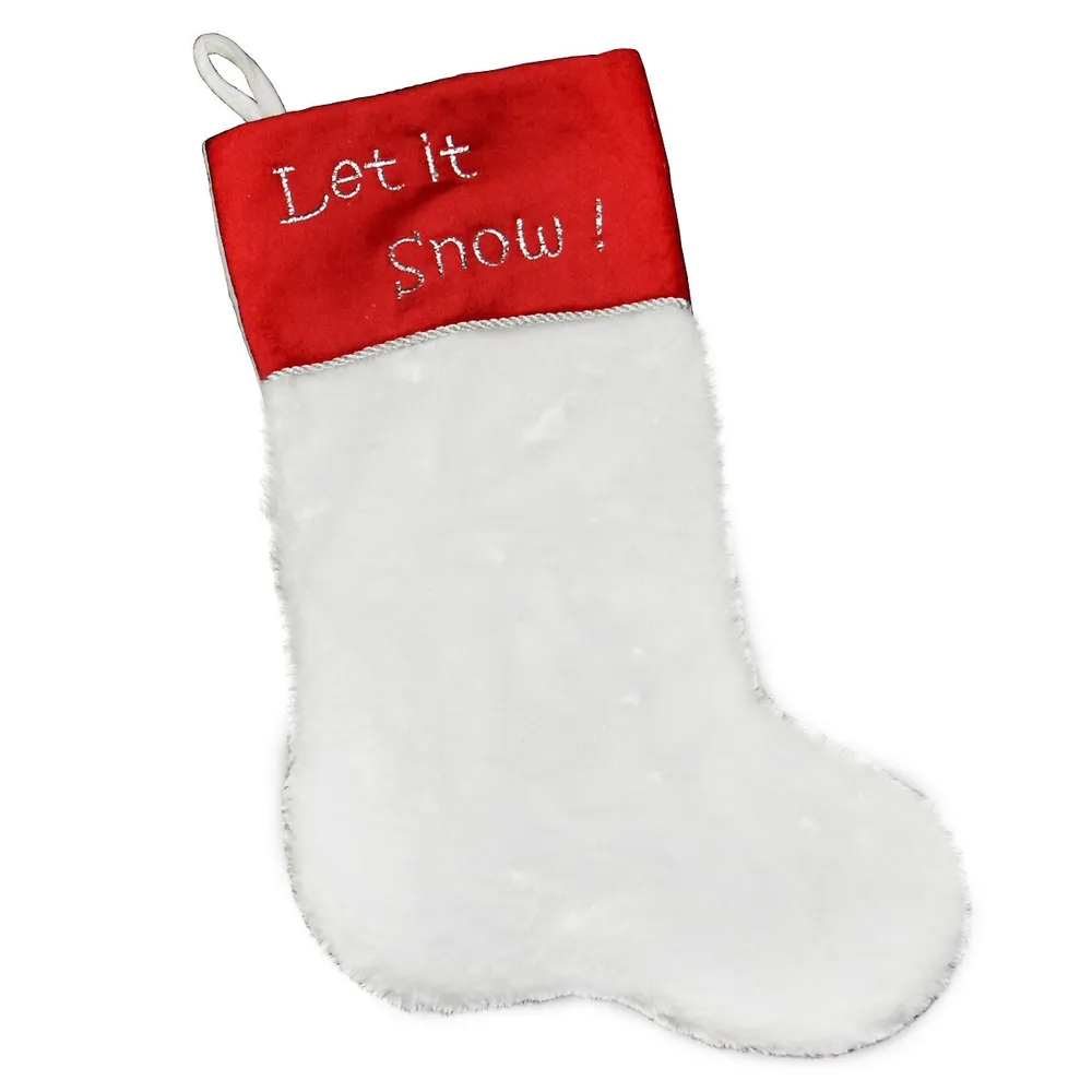 Northlight 20 Glittered Snowflake Christmas Stocking with White