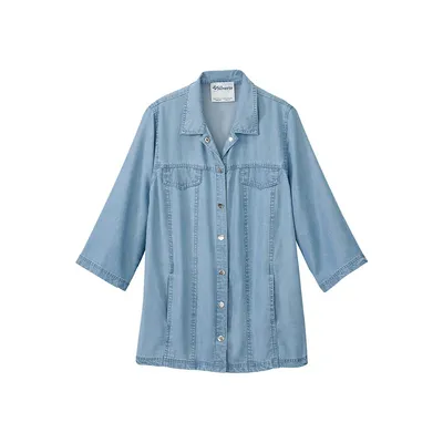 Self Dressing Magnetic Closure Chambray Style Jacket