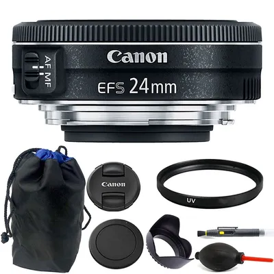 Ef-s 24mm F/2.8 Stm Lens + 52mm Uv Filter + Tulip Lens Hood + Lens Pen + Dust Blower + Pouch
