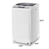 Costway Portable Compact Washing Machine 1.34 Cu.ft Spin Washer Drain Pump 8 Water Level