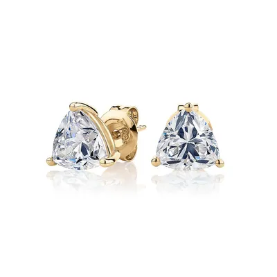 Trilliant Stud Earrings With 2.00 Carats* Of Signature Simulant Diamonds In 10 Karat Gold