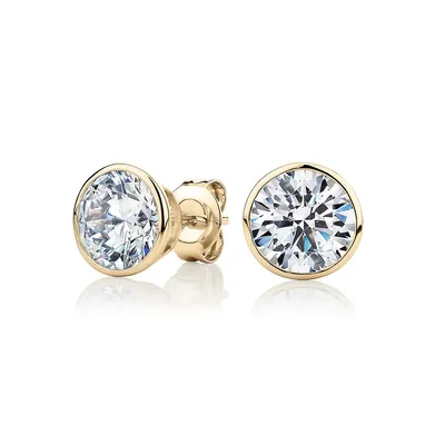 Round Brilliant Stud Earrings With 3.00 Carats* Of Signature Simulant Diamonds In 10 Karat Gold