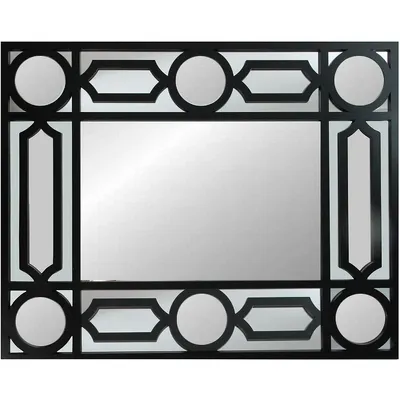 29.5" Framed Geometric Style Rectangular Wall Mirror