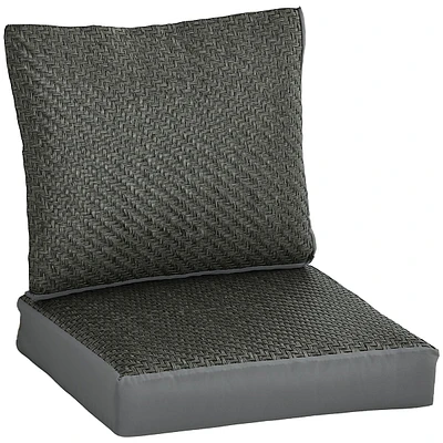 2-piece Patio Chair Cushions With Back For Garden Furniture