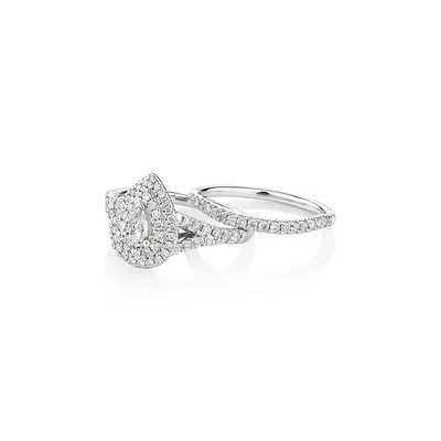 Bridal Set With 1 Carat Tw Of Diamonds In 14kt White Gold