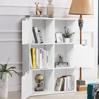 6 Cube Bookcase Cabinet Wood Bookcase Storage Shelves Room Divider Organization