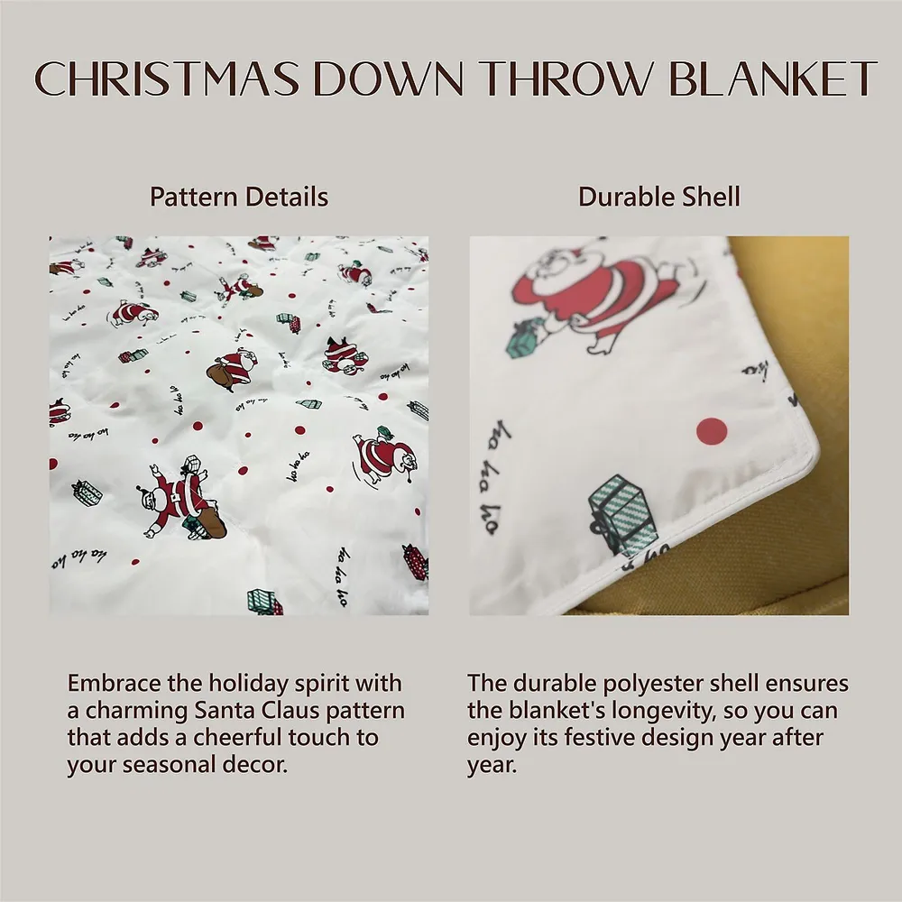 Santa Claus Christmas Down Throw Blanket