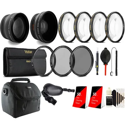 52mm Complete Accessory Kit + Dslr Grip Strap For Nikon D3100 D3200 D3400 D5100