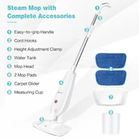 1100 W Electric Steam Mop Floor Cleaner W/ Water Tank For Hardwood Carpet