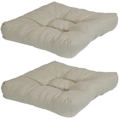 Set Of 2 Tufted Patio Chair Seat And Back Cushion